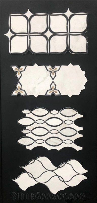 Water Jet  Marble Mosaic Design Of  Wall And Floor Tiles