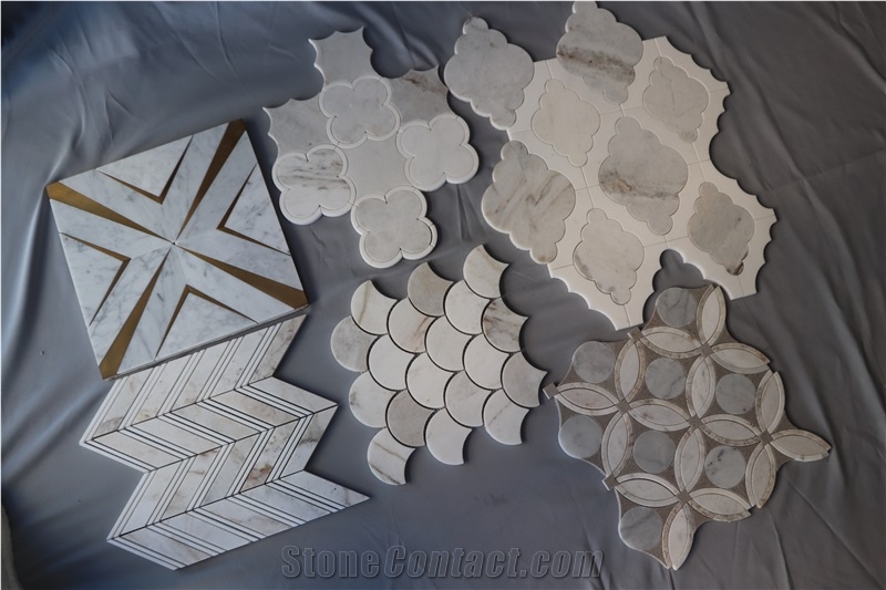 Water Jet  Marble Mosaic Design Of  Wall And Floor Tiles