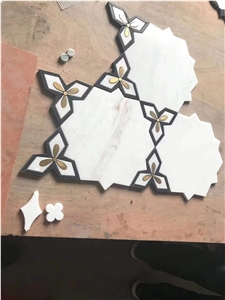 Water Jet  Marble Mosaic Design Of  Wall And Floor Tiles