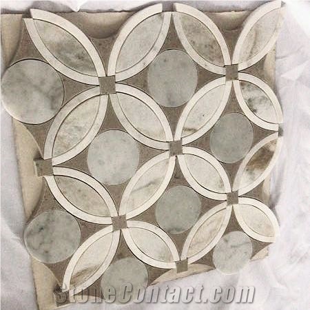 Water Jet  Marble Mosaic Design Of  Wall And Floor Tiles