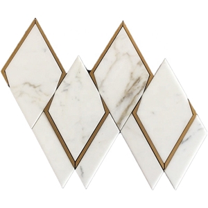 Water-Jet Marlbe  Mosaic Design With Metal