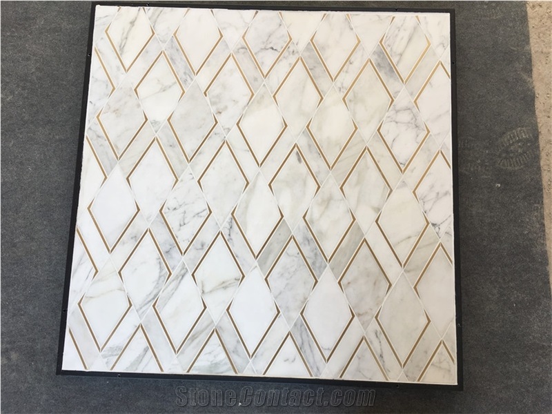 Water-Jet Marlbe  Mosaic Design With Metal