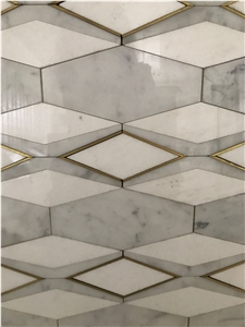Water-Jet Marlbe  Mosaic Design With Metal