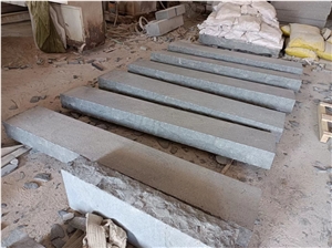 Black Granite Block Steps, Split Edge Steps, Stair Treads