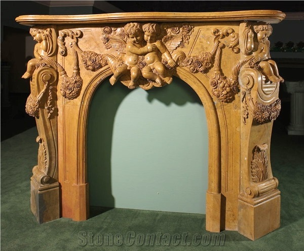 Artificial Stone Mantel Fireplace Carving Fireplace