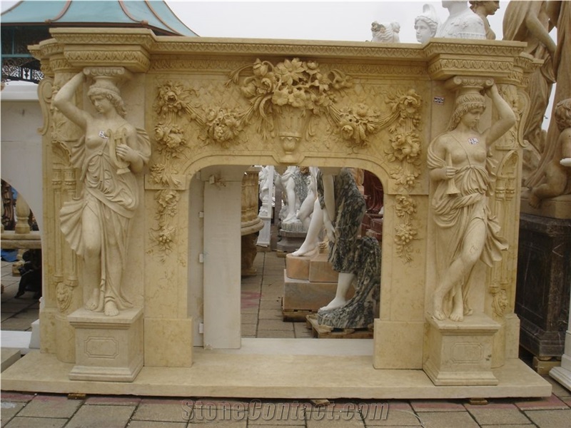 Artificial Stone Mantel Fireplace Carving Fireplace