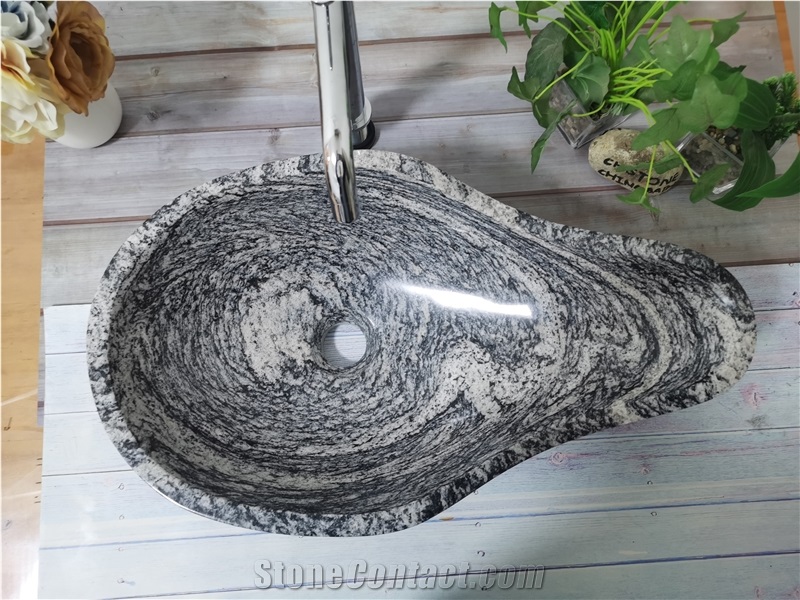 China Juparana Granite Vessel Sink For Bathroom