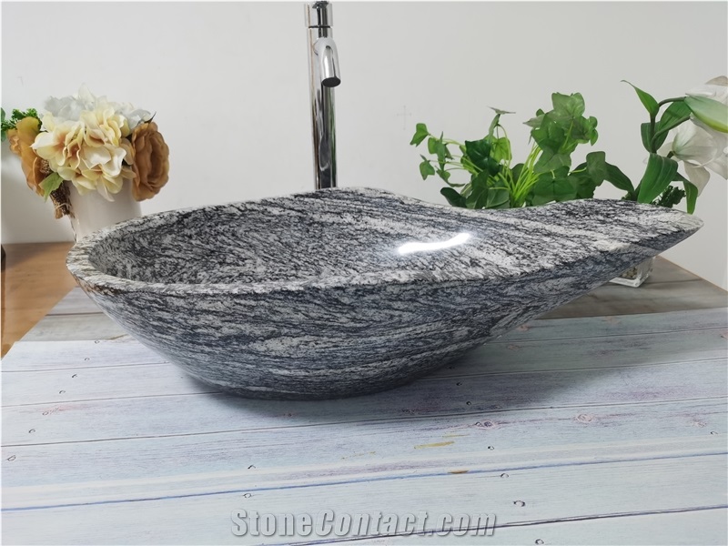 China Juparana Granite Vessel Sink For Bathroom