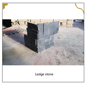 UNION DECO Black Slate Corner Ledge Stone Panel Facade Stone