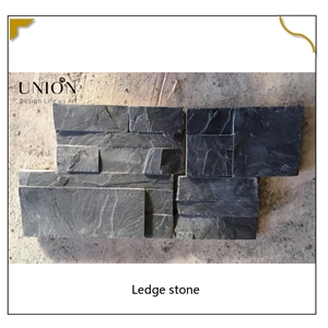 UNION DECO Black Slate Corner Ledge Stone Panel Facade Stone