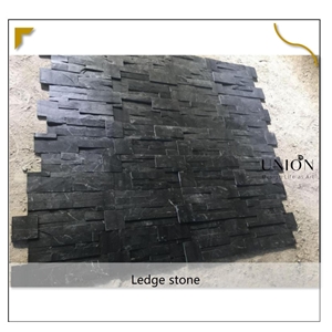 UNION DECO Black Slate Corner Ledge Stone Panel Facade Stone