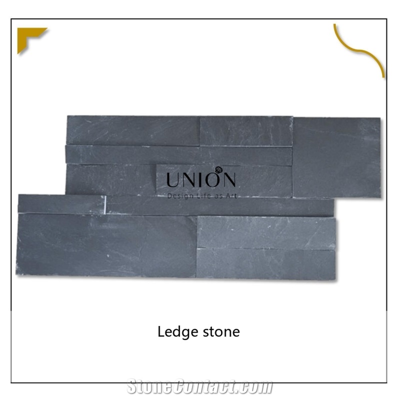 UNION DECO Black Slate Stone Wall Cladding Corner Stone