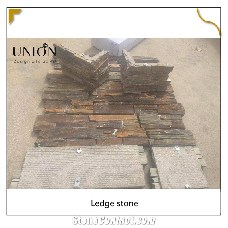 UNION DECO Multicolor Slate Ledger Panel Wall Corner Stone