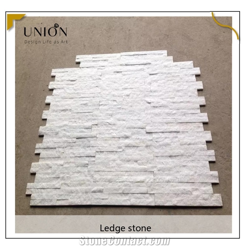 UNION DECO Natural Stacked Stone Panel White Cladding Stone