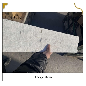 UNION DECO Natural Stacked Stone Panel White Cladding Stone