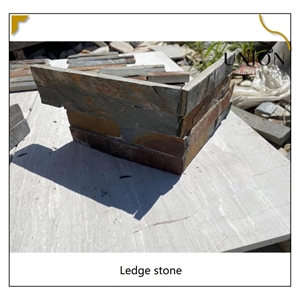 UNION DECO Stone Stacked Stone Black Slate Corner Wall Panel