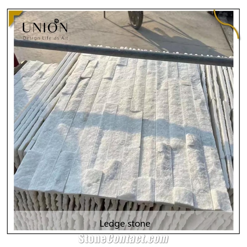 UNION DECO Thin Stacked Stone White Quartzite Wall Cladding
