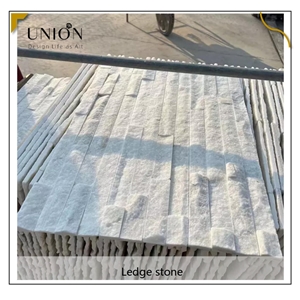 UNION DECO Thin Stacked Stone White Quartzite Wall Cladding