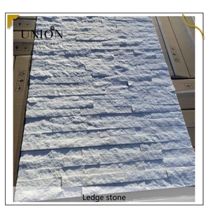 UNION DECO White Quartzite Ledger Panel Natural Stone Veneer