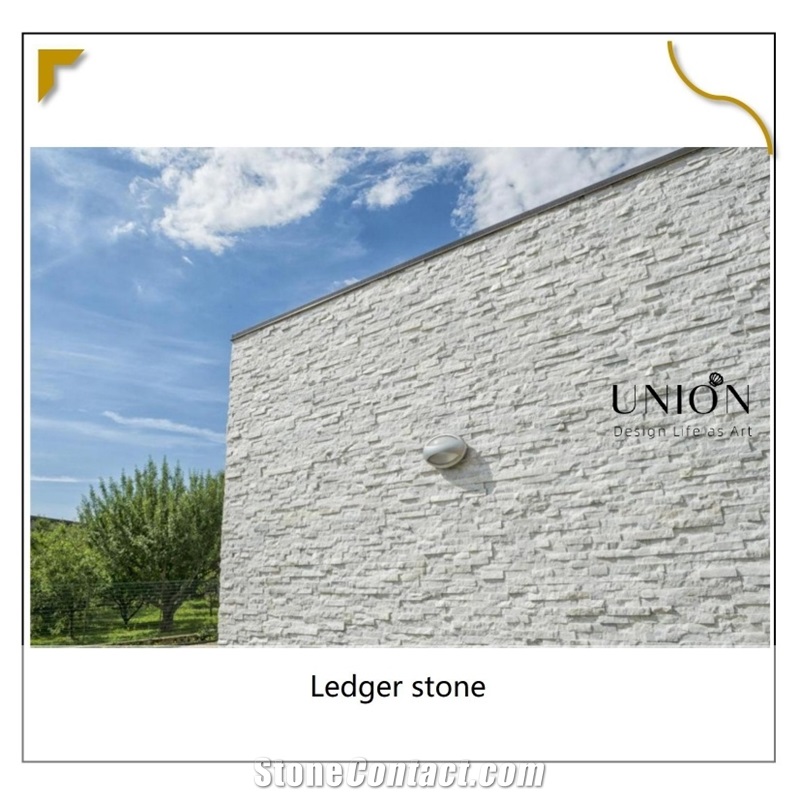 UNION DECO White Quartzite Ledger Panel Natural Stone Veneer