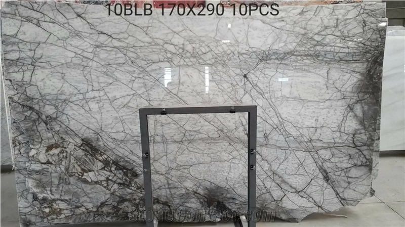 Black Eagle White Marble Slab