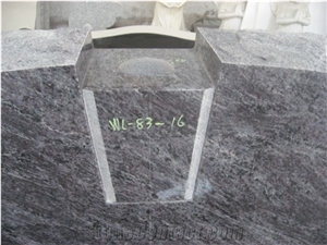 Bahama Blue Granite Lettering Upright Tombstone 05