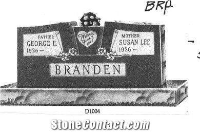 Bahama Blue Granite Lettering Upright Tombstone 05