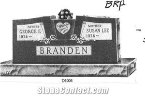 Bahama Blue Granite Lettering Upright Tombstone 05