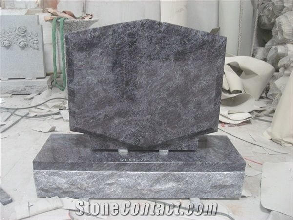 Bahama Blue Granite Monuments Upright Tombstone 06