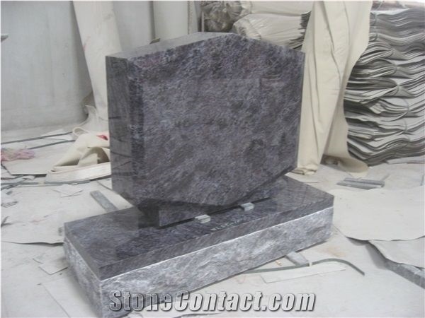 Bahama Blue Granite Monuments Upright Tombstone 06