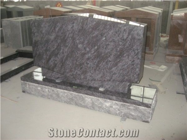 Bahama Blue Granite Monuments Upright Tombstone 06