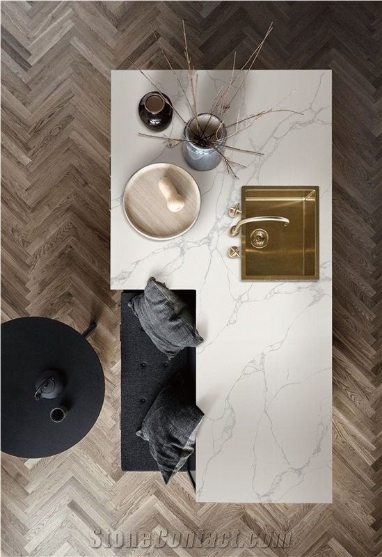Calacatta Quartz Snow White Quartz Slabs And Tiles