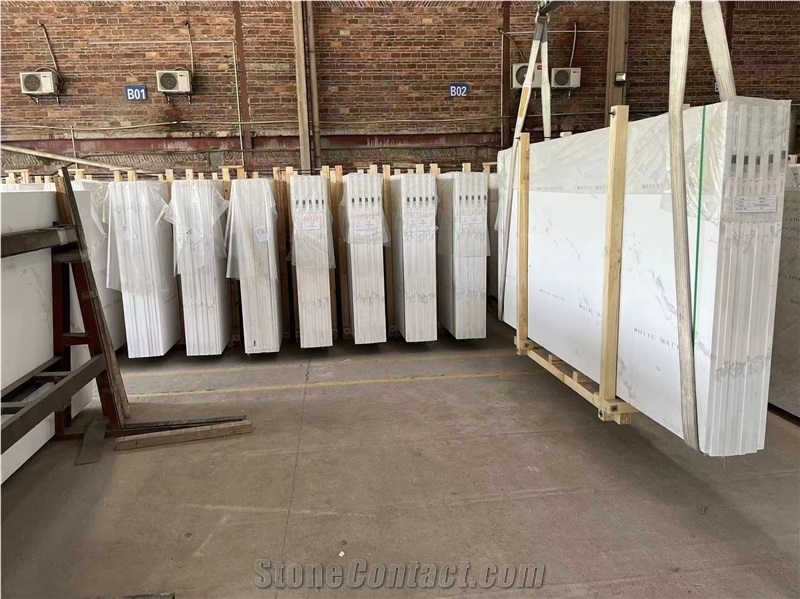 Calacatta White Quartz Black Ant Veins New Type Manufacturer