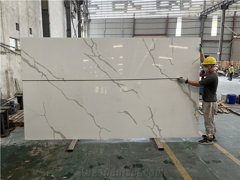 Calacatta White Super Big Quartz Slabs 3500X2000