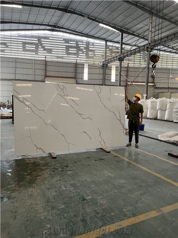 Calacatta White Super Big Quartz Slabs 3500X2000