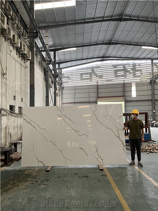 Calacatta White Super Big Quartz Slabs 3500X2000