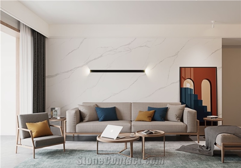 Carrara White Sintered Stone Slabs & Wall Tiles Endmatch