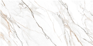 Gilded White Sintered Stone Floor Tiles