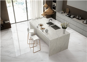 Light Grey Cararra Vein Quartz SKY-1280 Quartz Tiles