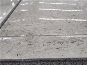Light Grey With Black Feather Vein Composite Stone Tiles