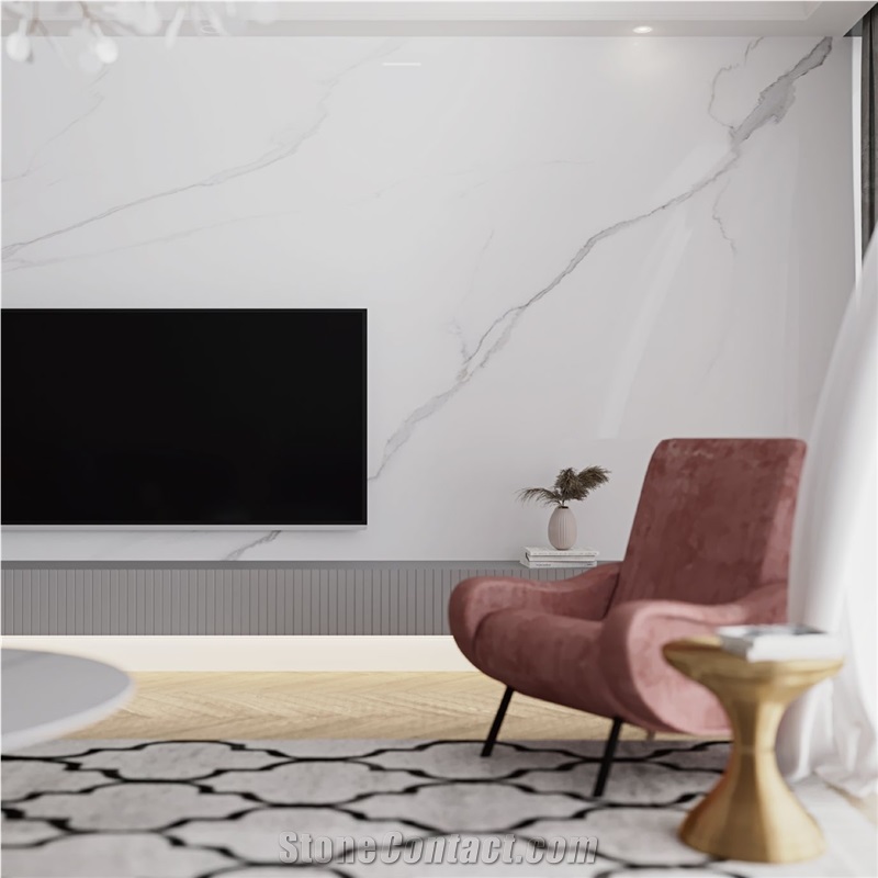 Mousse White Sintered Stone Wall Big Slab Tiles