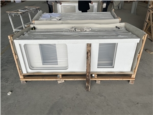 White Quratz Artificial Stone Kitchen Countertops