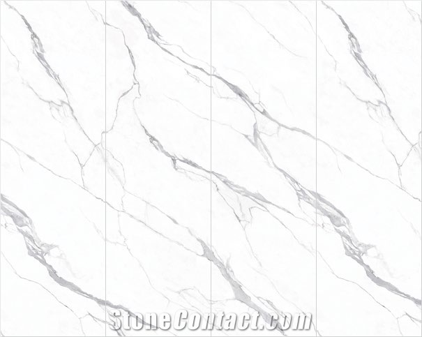 White Vein Sintered Stone Wall 6Mm 3 Faces Endmatch
