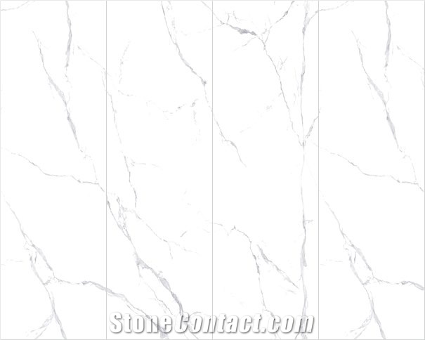 White Vein Sintered Stone Wall 6Mm 3 Faces Endmatch