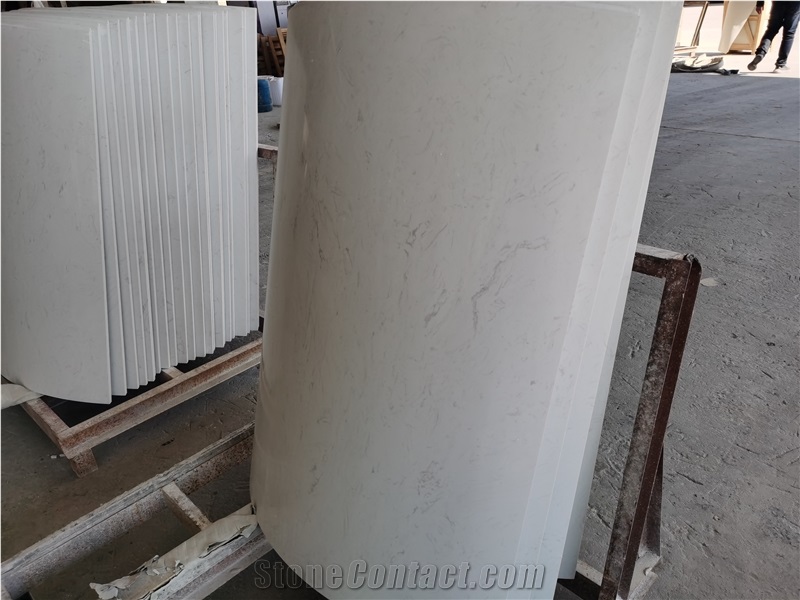 Ariston White Marble Hollow Column Panel