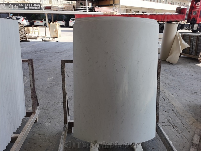 Ariston White Marble Hollow Column Panel