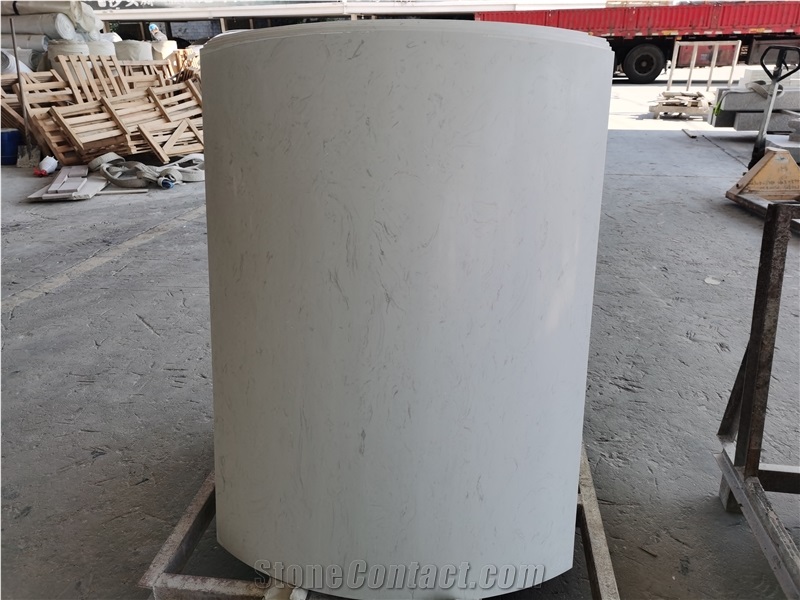 Ariston White Marble Hollow Column Panel