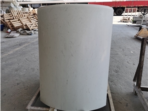 Ariston White Marble Hollow Column Panel