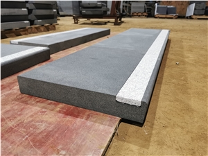 Basalt Block Steps With Granite Nonslip Insert Build Stone