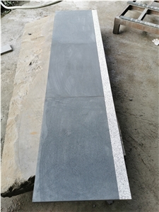 Black Basalt Stairs With Granite Insert Garden Steps
